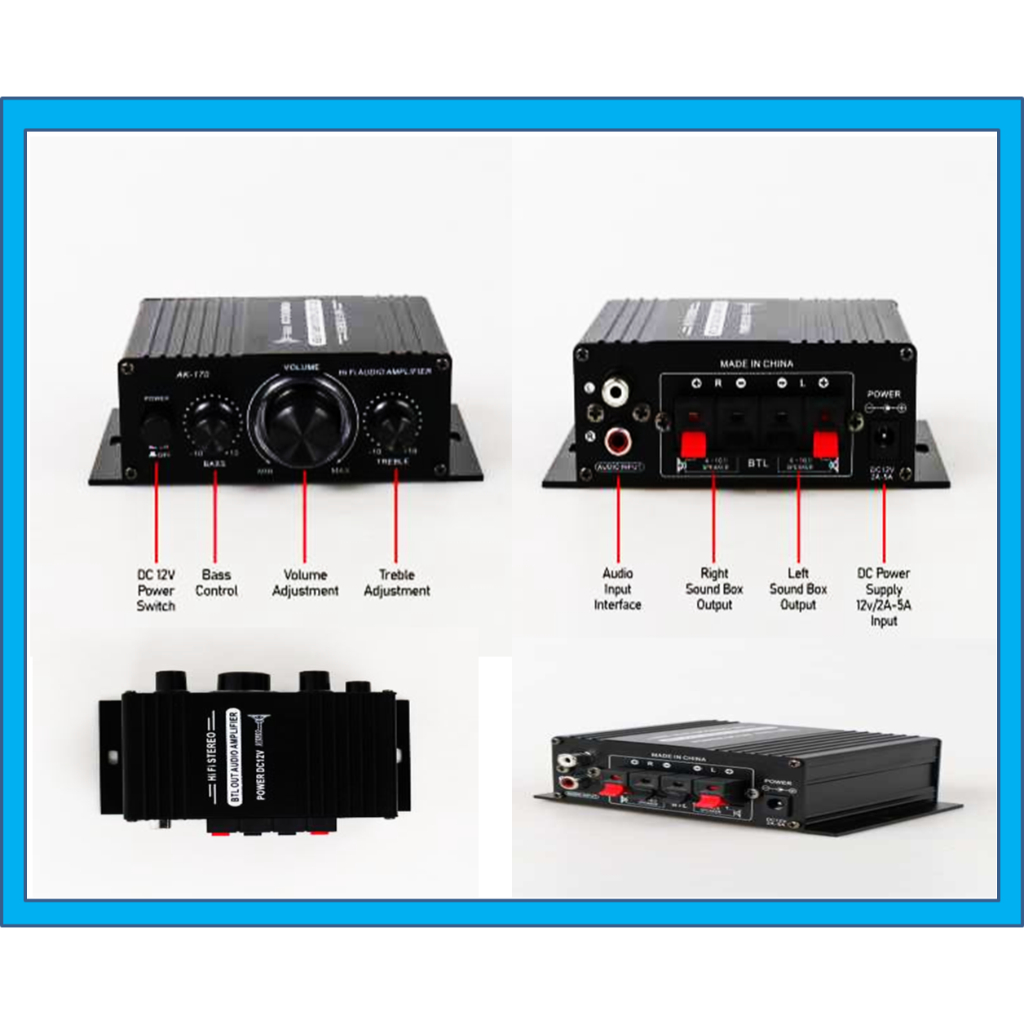 Ampli Equalizer Treble Bass Audio Amplifier Audio Power Amplifier   Lepy Hi-Fi Mini Stereo Car Ampli