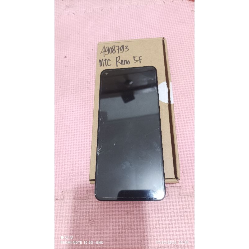 lcd ori dan frame ori copotan oppo reno 5f minus retak