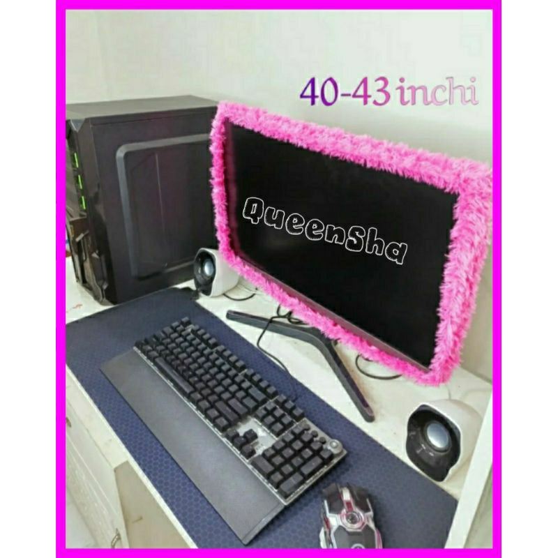 Bando layar pc 40-43 inch bulu polos cover tv polos