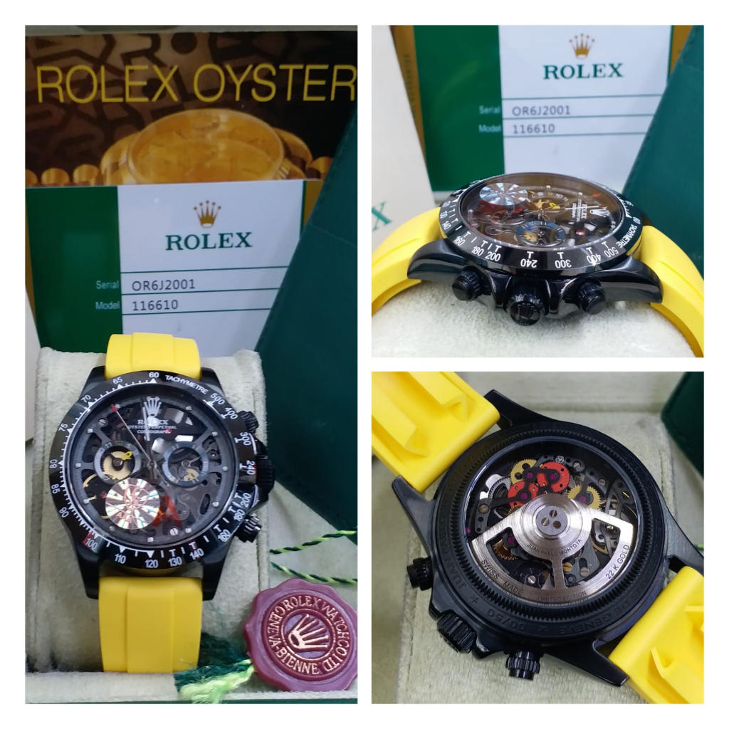 Rolex Automatic Daytona / Jam Tangan Pria Rolex Matic Strap Rubber Model Original