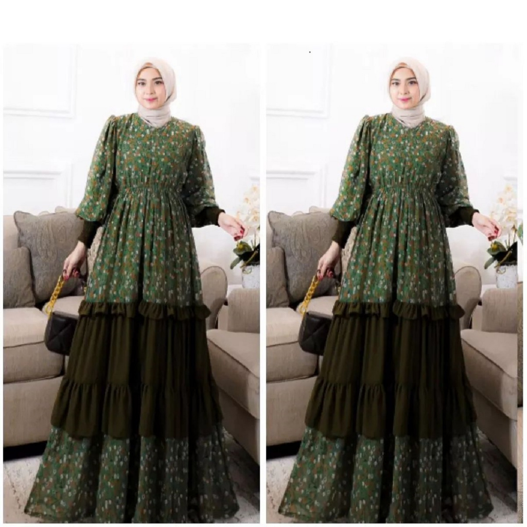 LINNA DRESS Korean Style Bahan Ceruti Babydoll Premium Full Furing Warna Hitam Putih Army Milo Baju 