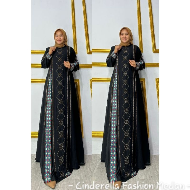 Baju Gamis Abaya Arab Turki Wanita Terbaru Hitam Mewah Elegan Murah medan