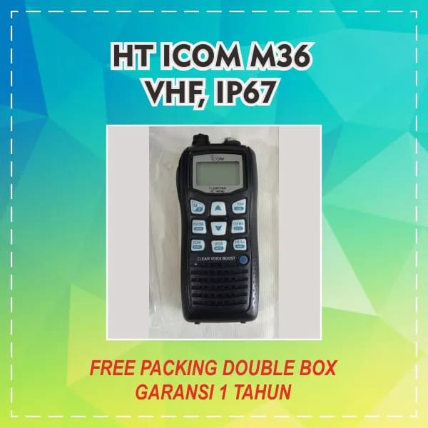 HT Icom M36 M 36 M-36 Marine VHF Single band IP67 IP 67 Original Garansi 1 Tahun Servis