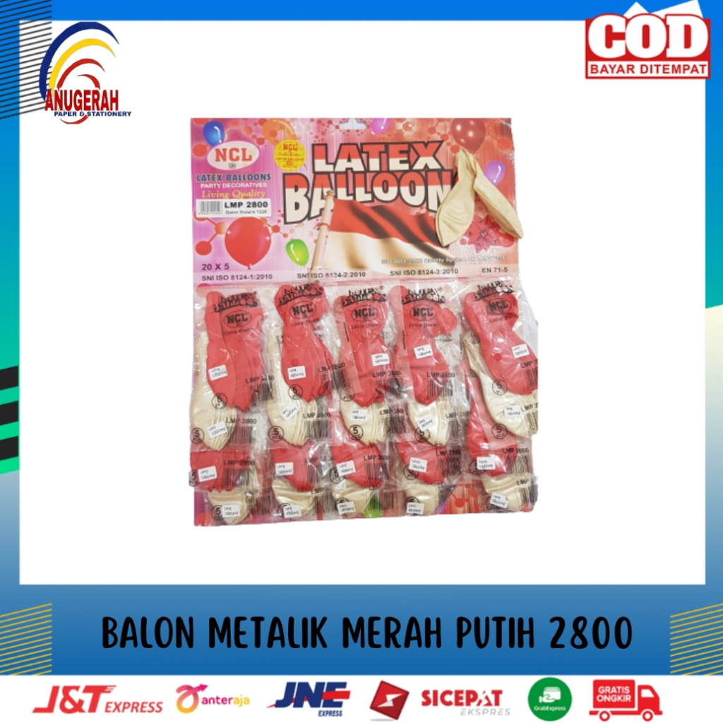 BALON METALIK MERAH PUTIH 2800