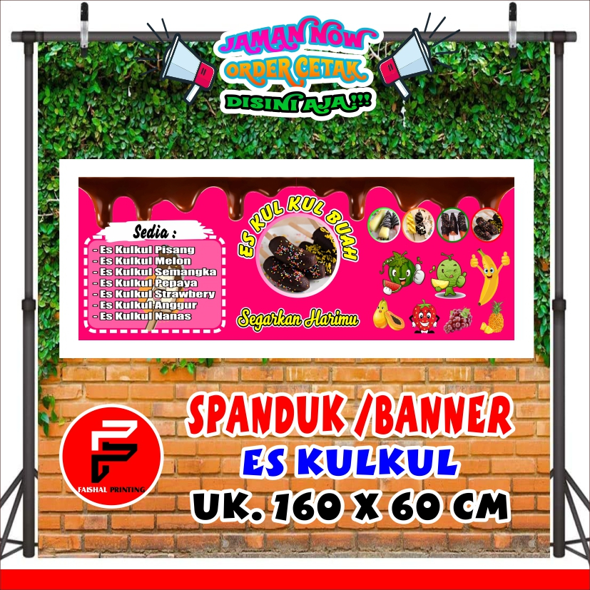 Spanduk Es Kulkul / Banner Es Kulkul  Ukuran 160 x 60 cm