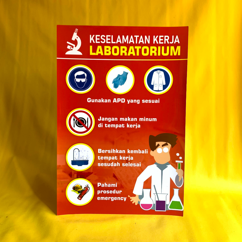 Poster K3 | Poster Keselamatan Kerja Laboratorium | Poster Peraturan Laboratorium