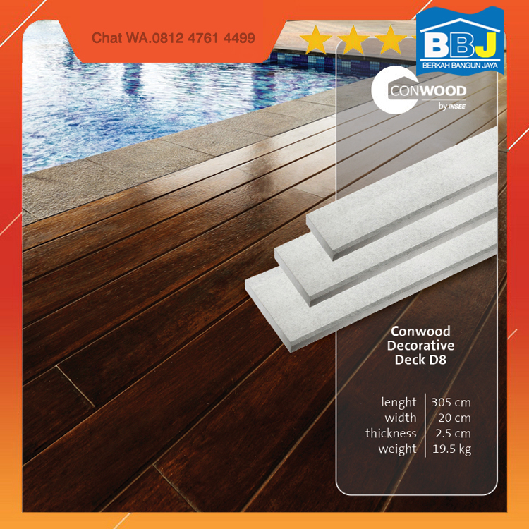 CONWOOD DECK 8" 25mm / Conwood Lantai luar, Out Door