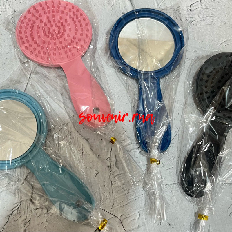 Souvenir ( isi 100 ) Sisir Kaca Bulat cermin Kemasan Plastik Souvenir Pernikahan murah
