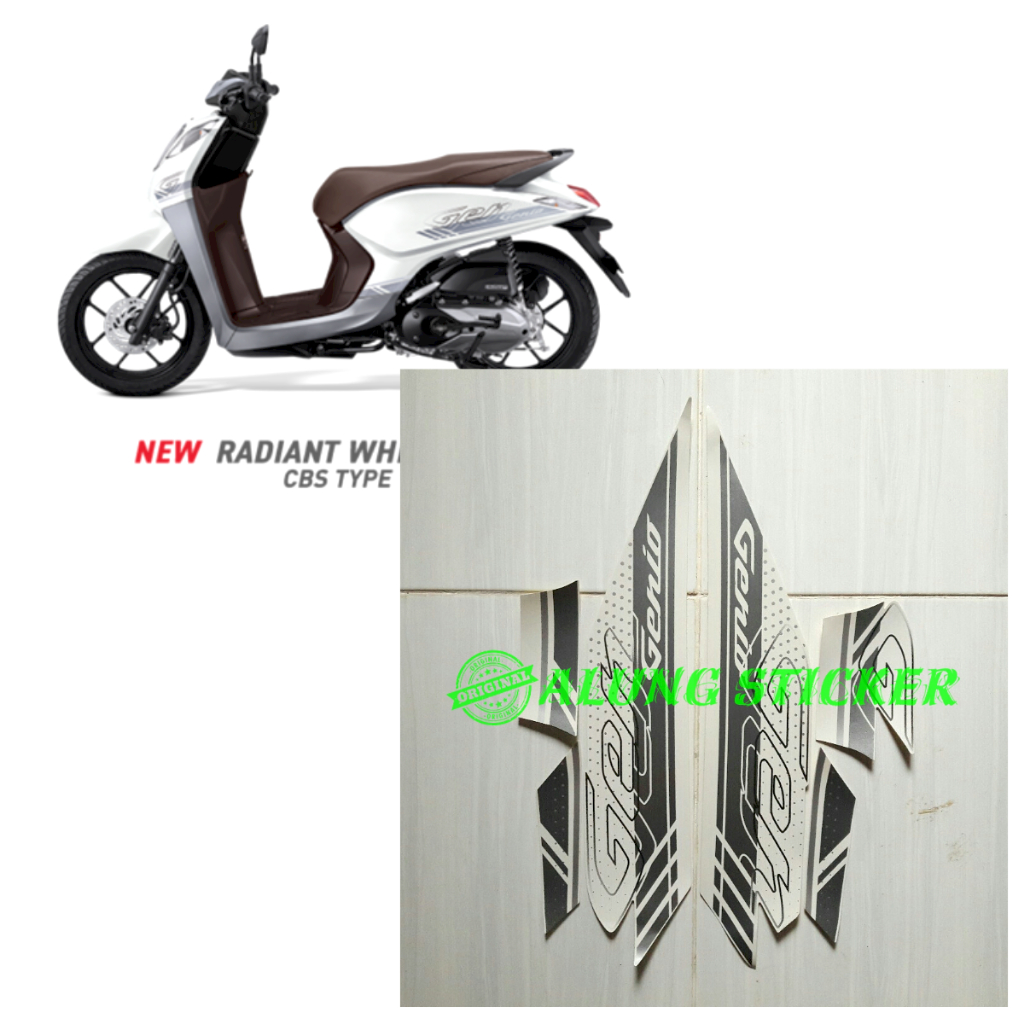 STIKER STRIPING MOTOR HONDA GENIO 110 2020 PUTIH