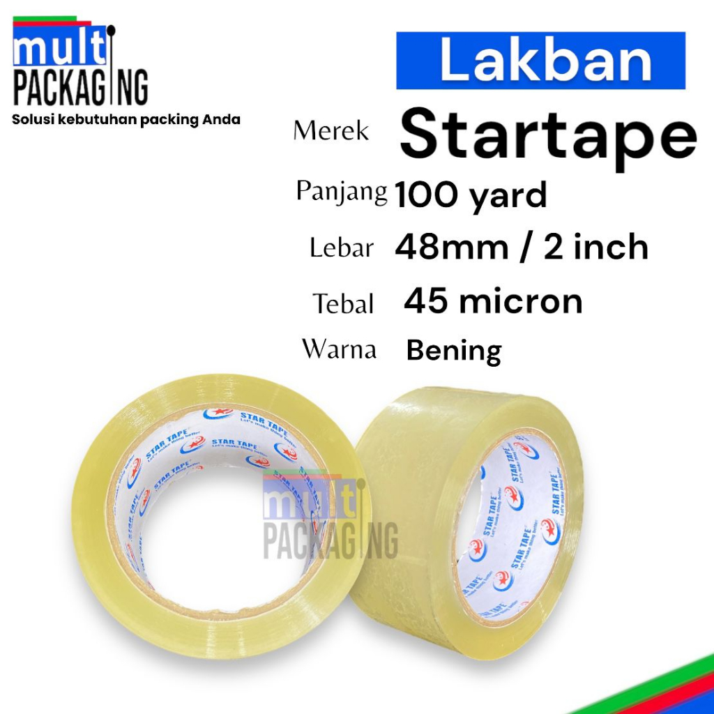 

Lakban Bening dan Cokelat Star Tape 2 inch 100 yard