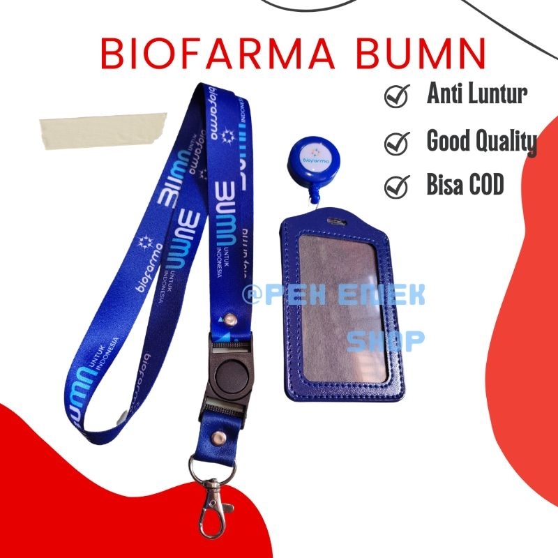 

Tali id card biofarma BUMN | Lanyard id Biofarma Bumn printing Best Quality