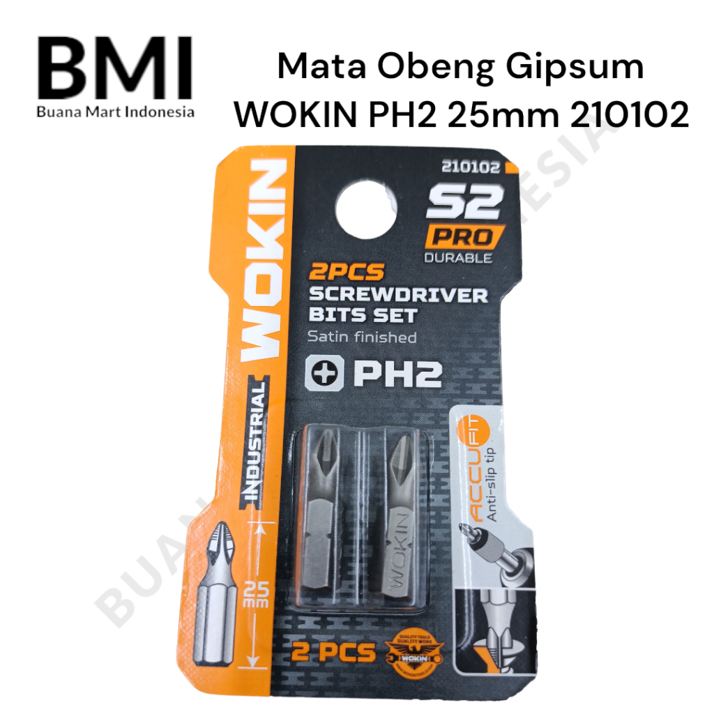 Mata Obeng Gipsum WOKIN (+) Industrial PH2 25mm 210102 | Mata Gpysum