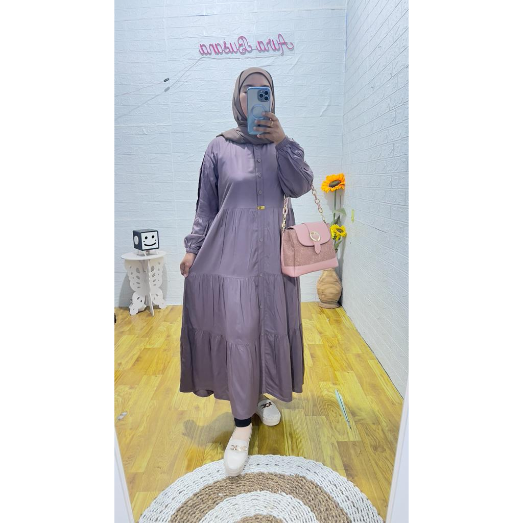 Gamis Rayon Twill Full Kancing