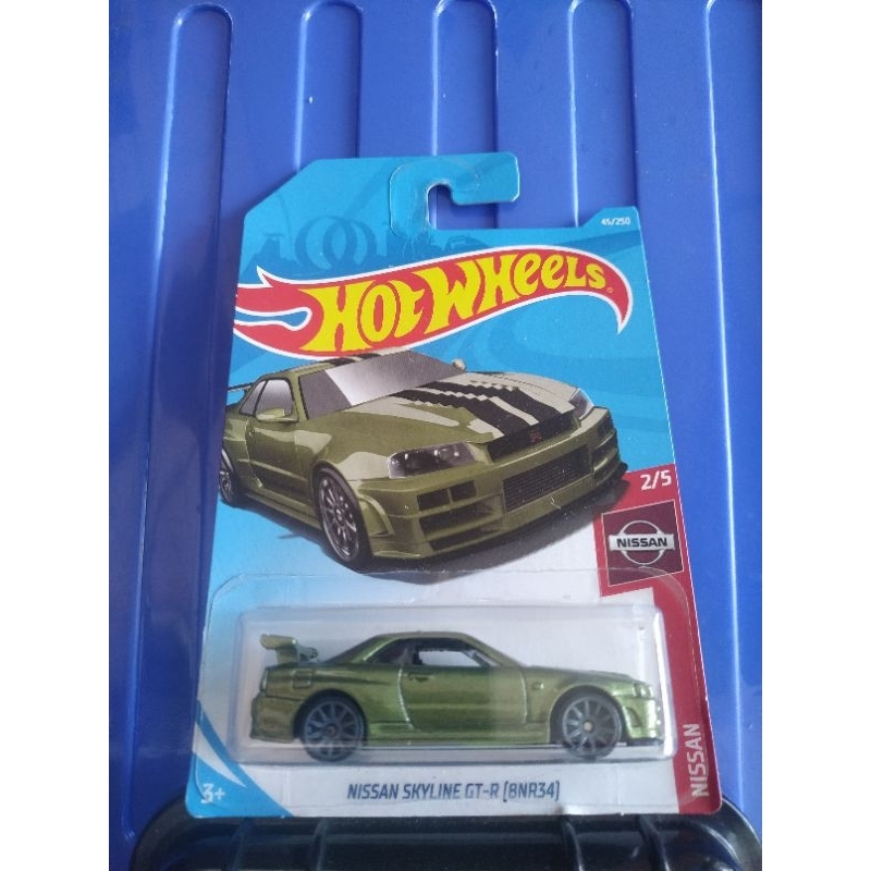 hotwheels nissan skyline r34 warna hijau striping hitam