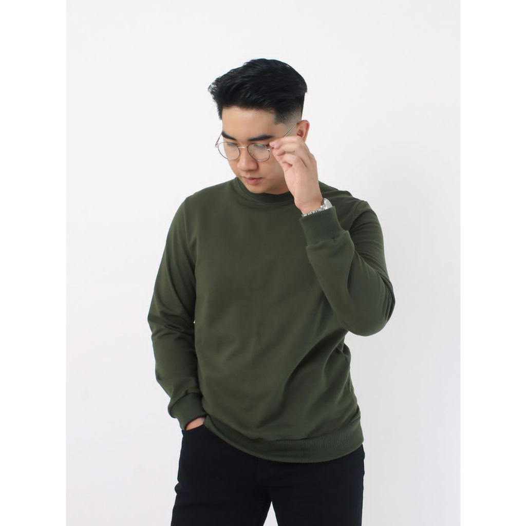 Kaos Pria Lengan Panjang POLOS CREWNECK POLOS BAJU POLOS PANJANG