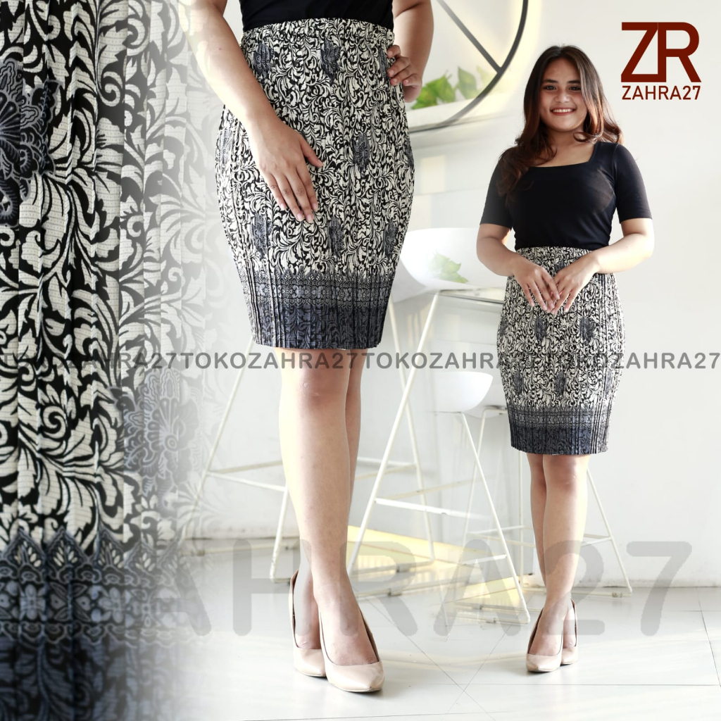 Rok Plisket Pendek Batik MOTIF CAMPURAN