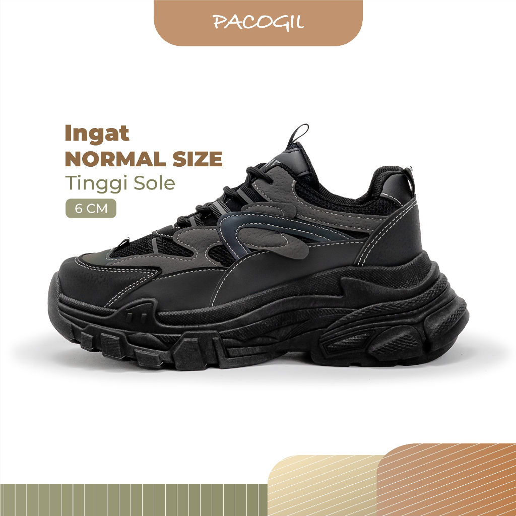 PACOGIL Zoya Sepatu Sport Wanita Black Sneakers 6030
