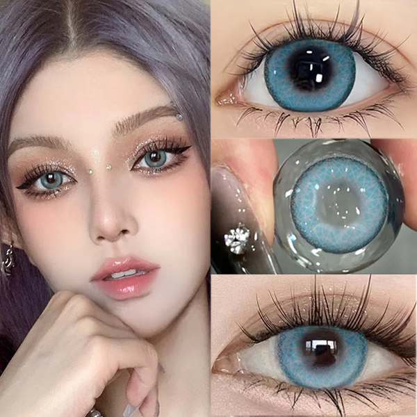 Softlens Penggunaan Tahunan kacamataLensa kontak bergradasi 14.2mm Lensa Alami 0 Derajat Lensa Konta