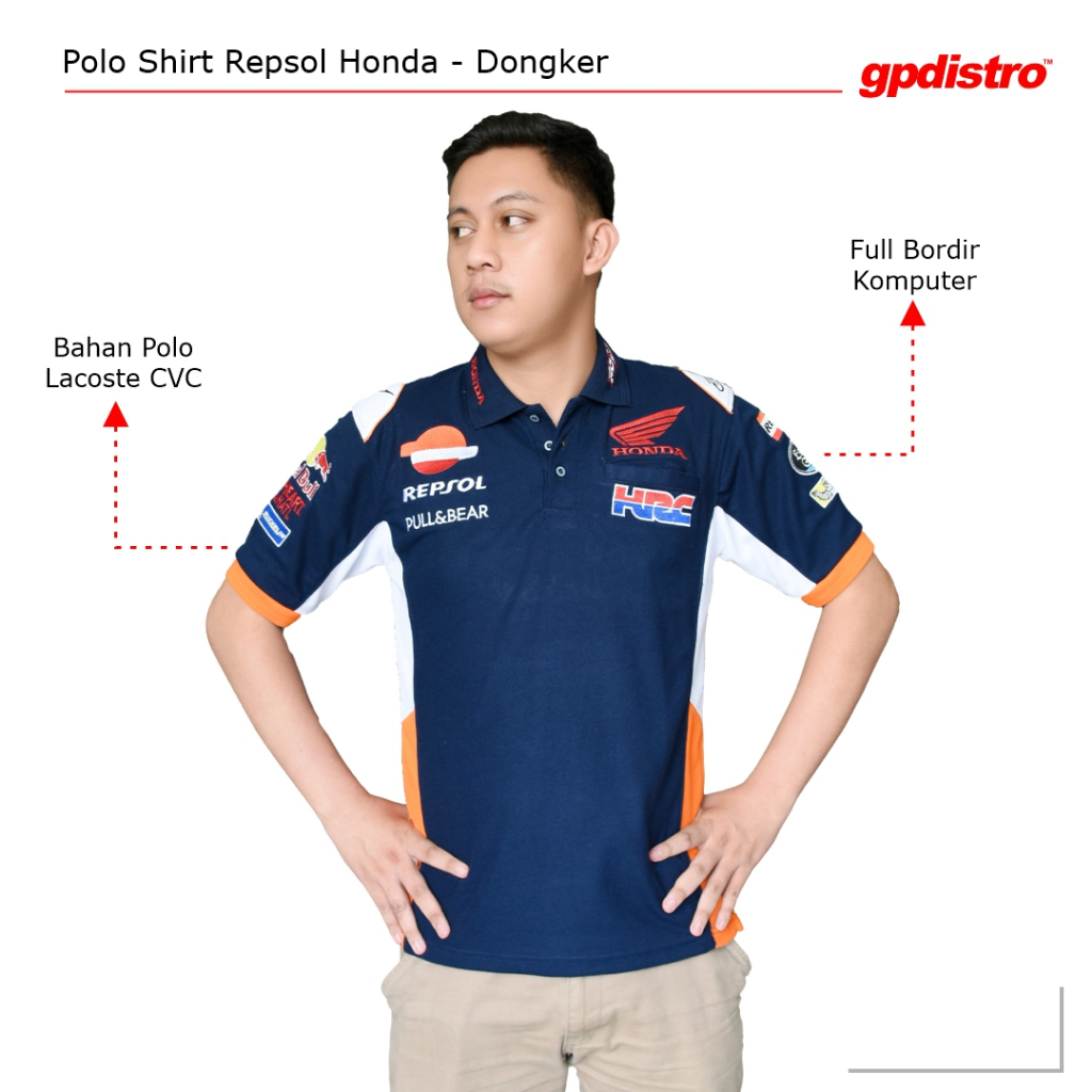 Polo Shirt / Kaos Kerah Motogp Repsol Honda 2022 Navy