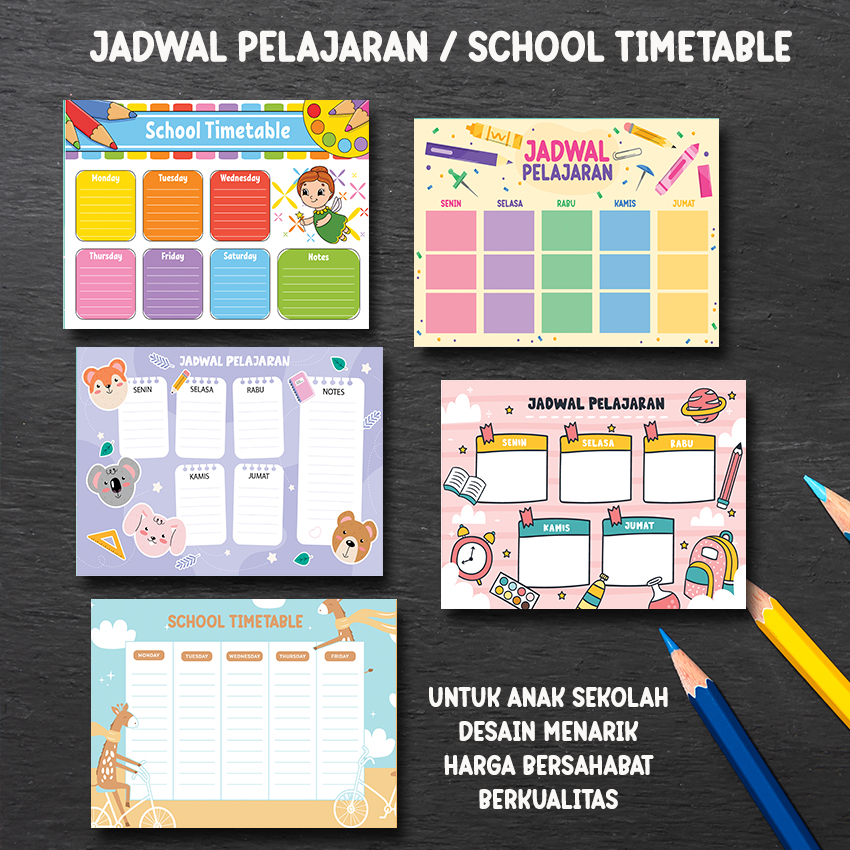 

Jadwal Pelajaran Free Spidol sudah di laminasi bisa di hapus ukuran A3 / Poster Jadwal Pelajaran / School Timetable / Ukuran Besar Untuk Anak Berkualitas Desain Menarik / A3