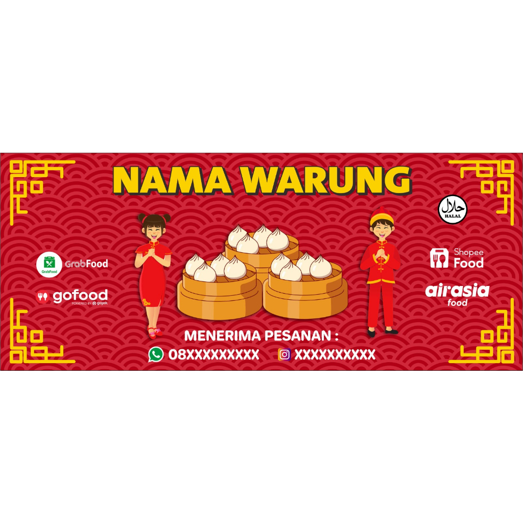 STIKER VINYL ETALASE MAKANAN (CUSTOM NAMA WARUNG)