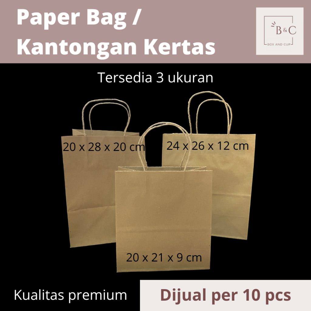 

Paper Bag / Kantong Kertas/ Kantongan Coklat Polos Tali Kertas / Kado Souvenir Packaging Olshop Tas Kertas Murah