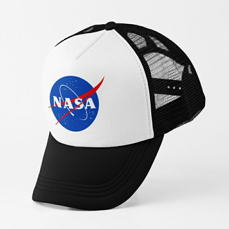Aerodistro - Topi Trucker Logo Nasa Premium/Topi Jaring Nasa