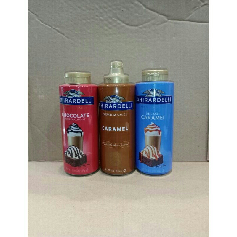 

ghirardelli sauce chocolate, caramel, sea salt caramel 454 gr sirup