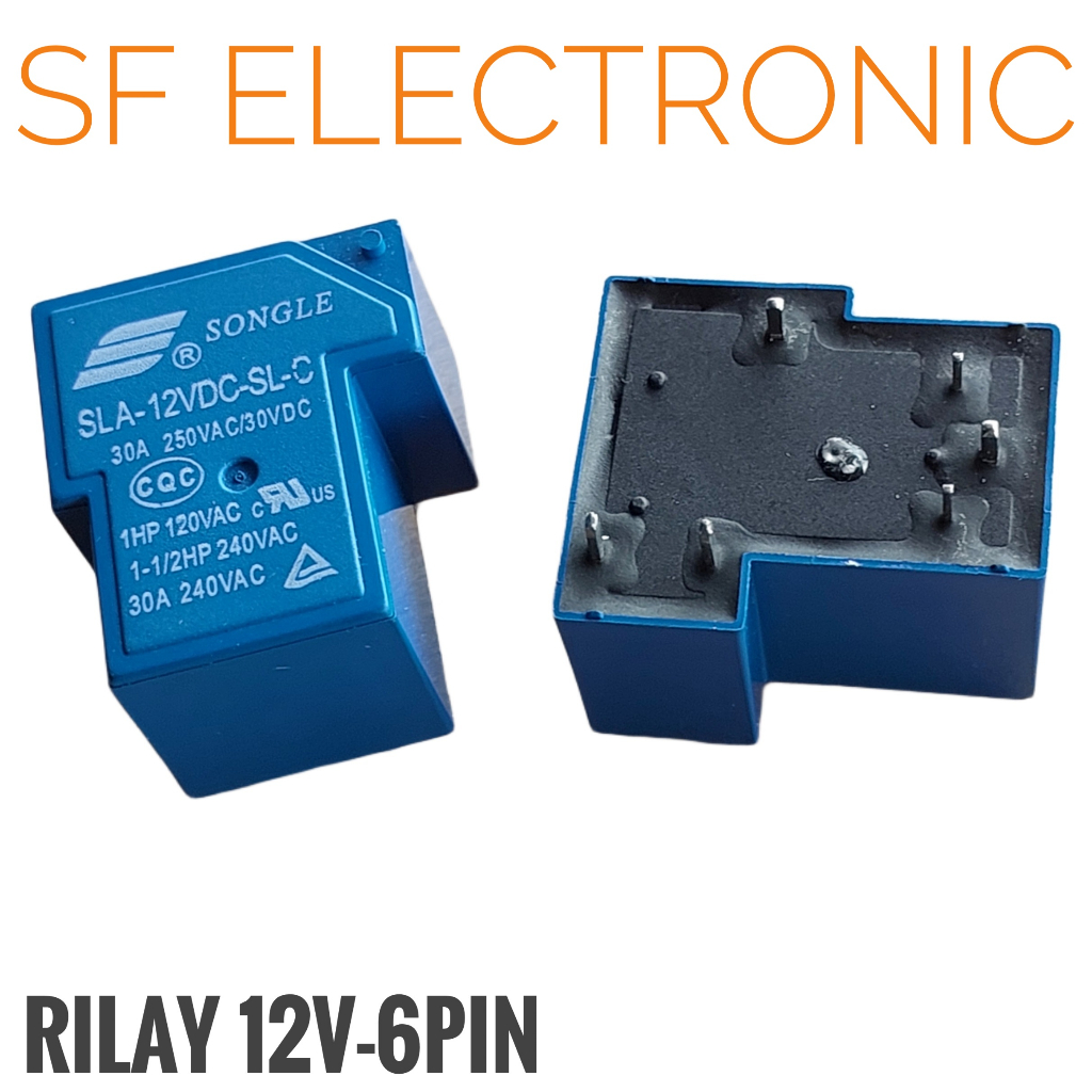 Relay Rilay 12V DC 6Pin Kaki SONGLE