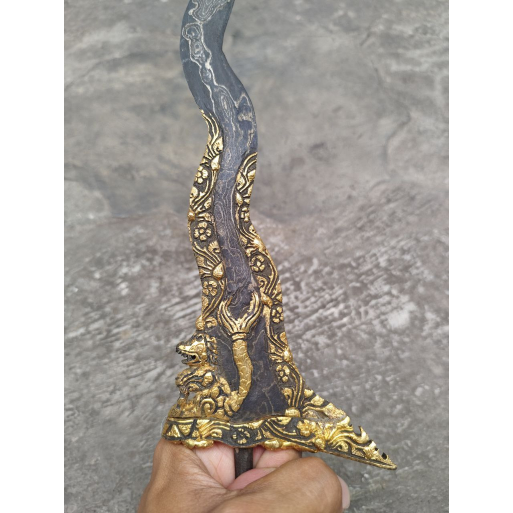 Keris Kontemporer Singo luk 9 pamor Melati Tumpuk