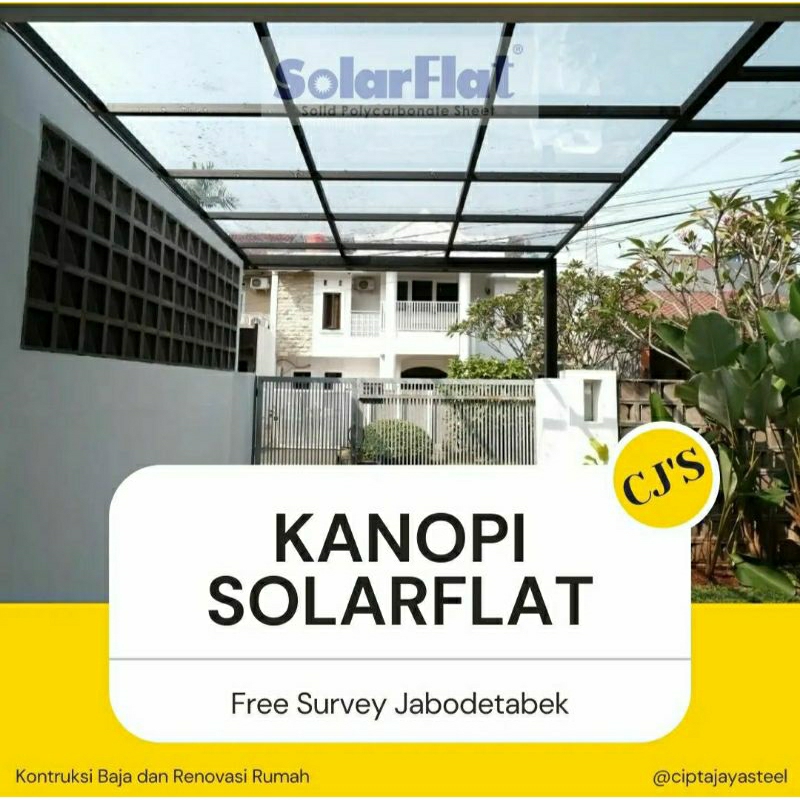 Kanopi Rangka Baja Ringan Atap Solarflat