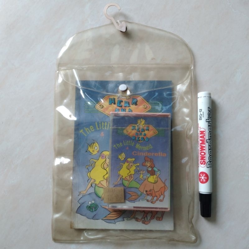 Set Kaset Pita Buku Lawas Jadul Little Mermaid Cinderella NOS - YN444