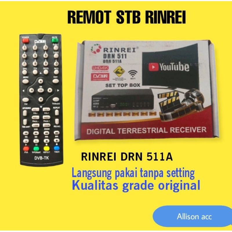 REMOT RINREI GRADE ORIGINAL STB RINREI DRN511A DRN-511A remot original drn 511w