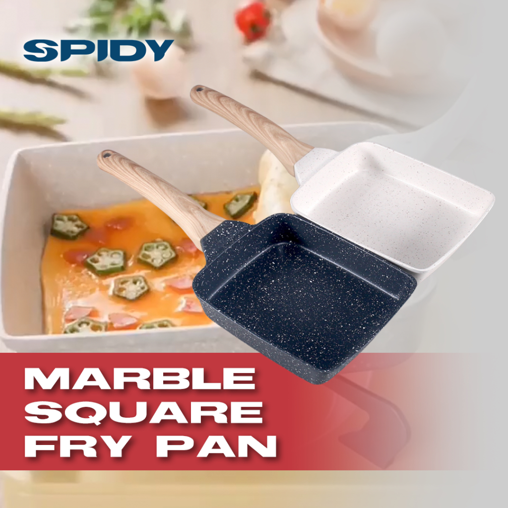 Spidy Wajan Penggorengan Tamagoyaki Marble Granite Anti Lengket Kotak Keramik