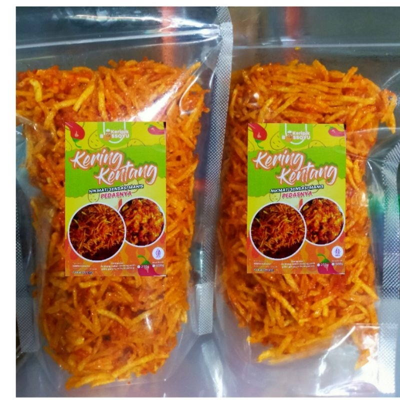 

Keripik Bossqyu - Kering Kentang Mustofa Pedas Manis Kemasan 250 gram [stik]