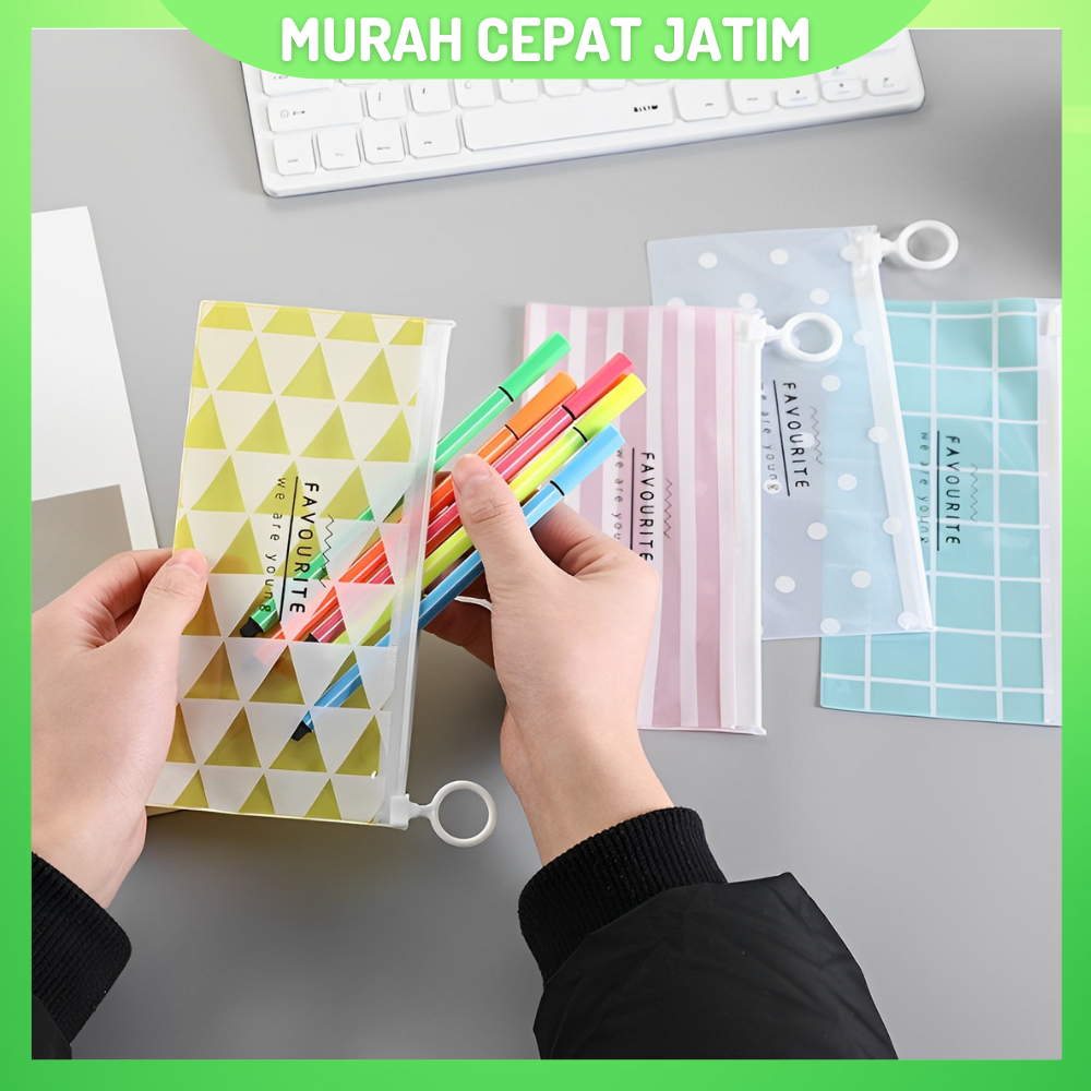 

Tepak wadah bulpen pensil alat tulis ziplock serbaguna tahan air