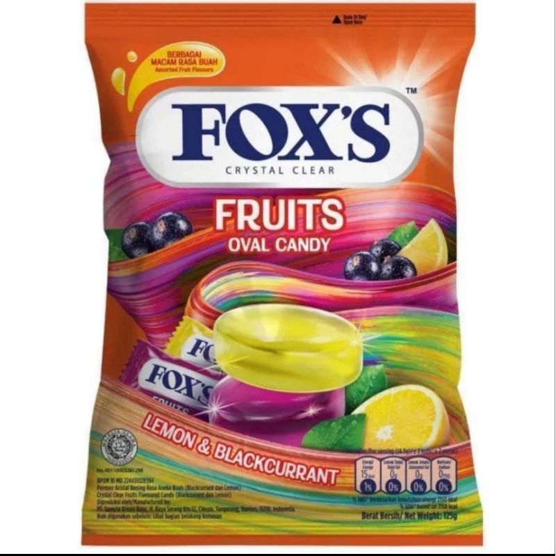 

permen fox's fruits oval candy berries candy