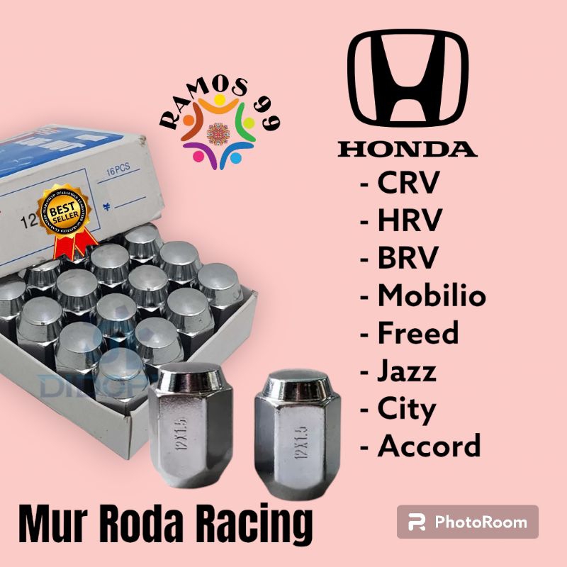 MUR RACING LUGNUT BAUT RODA MOBIL HONDA 16/20PCS BAJA