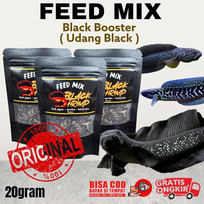 BLACK SHRIMP l feed mix 20gram | makanan ikan channa asiatica | pakan ikan asiatica ws asiatica shit