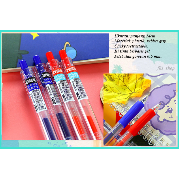 

Pulpen Gel Tinta Merah Pulpen gel Tinta Biru Pulpen Aesthetic Bulpen Aesthetic Blue and Red Clicky