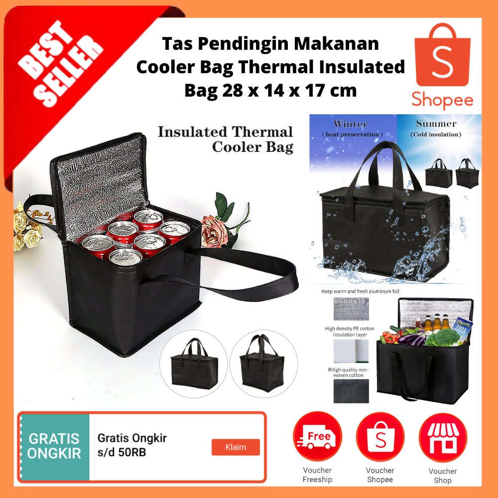 Tas Pendingin Makanan Cooler Bag Thermal Insulated Bag / Tas Pendingin Makan Siang Termal Makanan