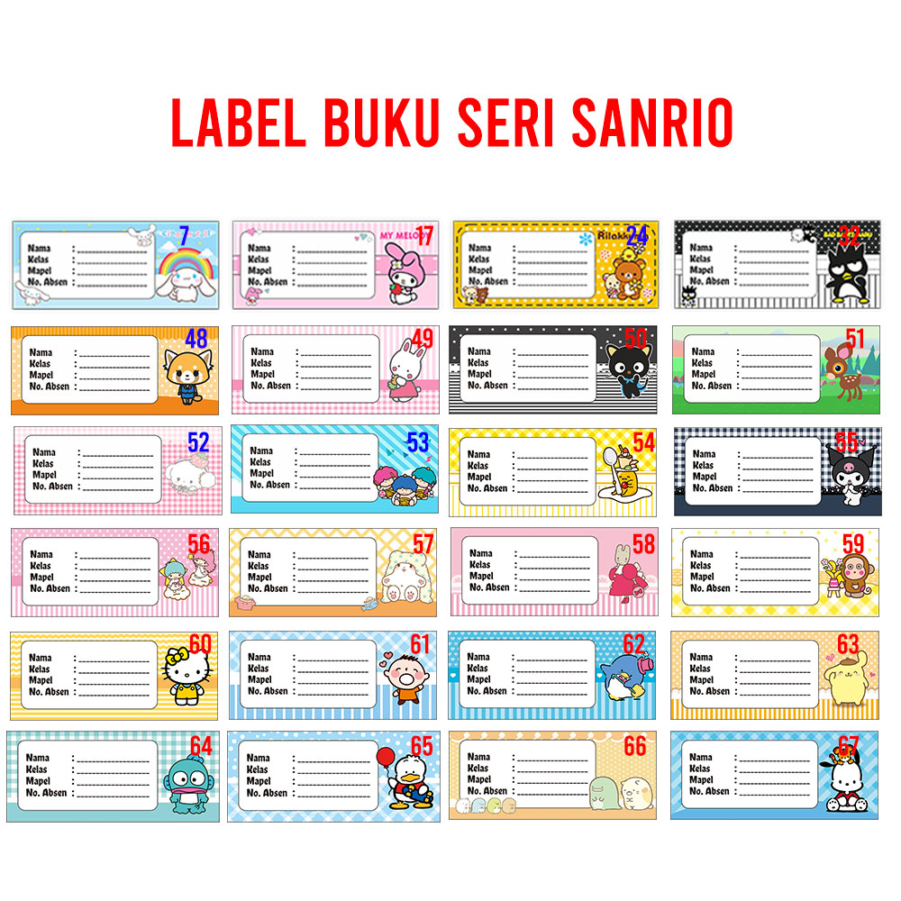 

Label Book Sticker Nama Seri Sanrio Buku Jadwal Pelajaran Sekolah Anak