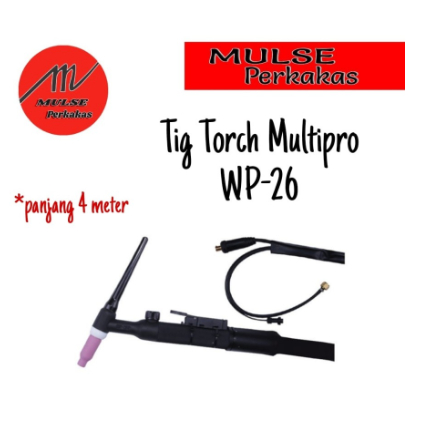 Tig Torch (Stang Tig) Multipro WP-26 Black Handle with Valve (4 meter)
