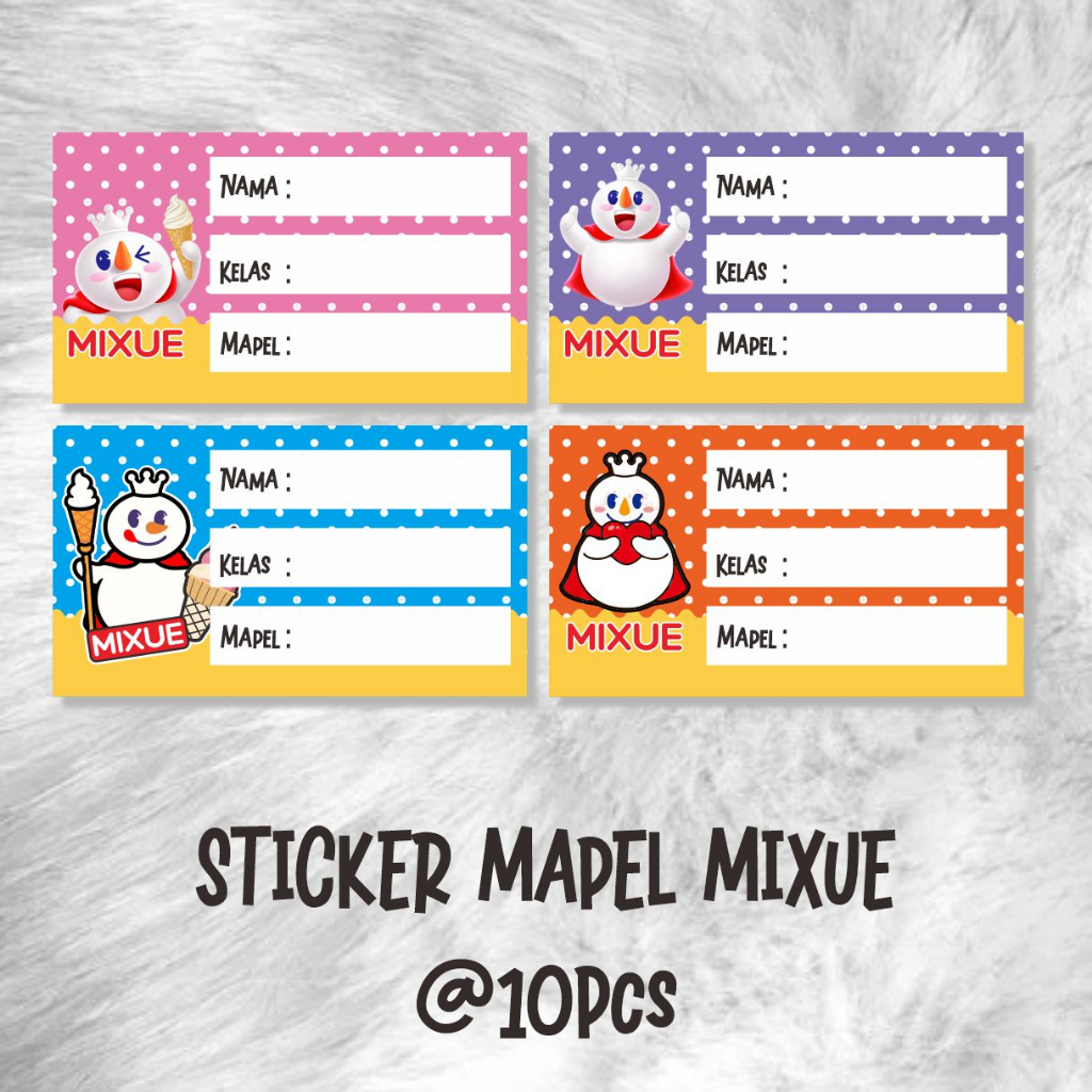 

Stiker Buku Mapel MIXUE Isi 10