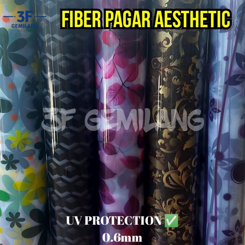 B A R U Master - Fiber Plastik Penutup Pagar Rumah Motif Bewarna Tebal 0.6Mm Aesthetic Uv Protection