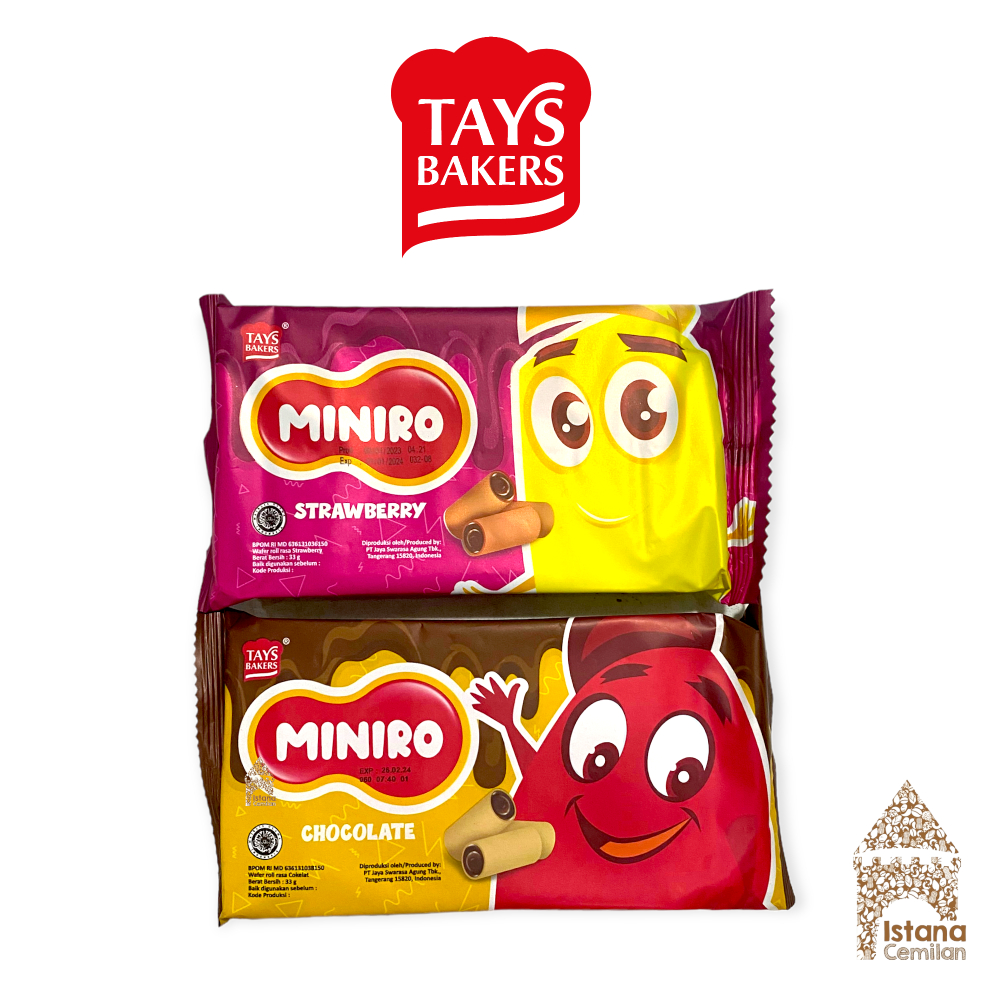 

Tays Bakers Miniro Wafer Roll Cokelat / Strawberry 33 Gram