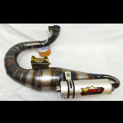 KNALPOT VESPA RACING KIRI REPLIKA MALOSSI ALMUNIUM ALLOY.AWSRACINGMUFFLER