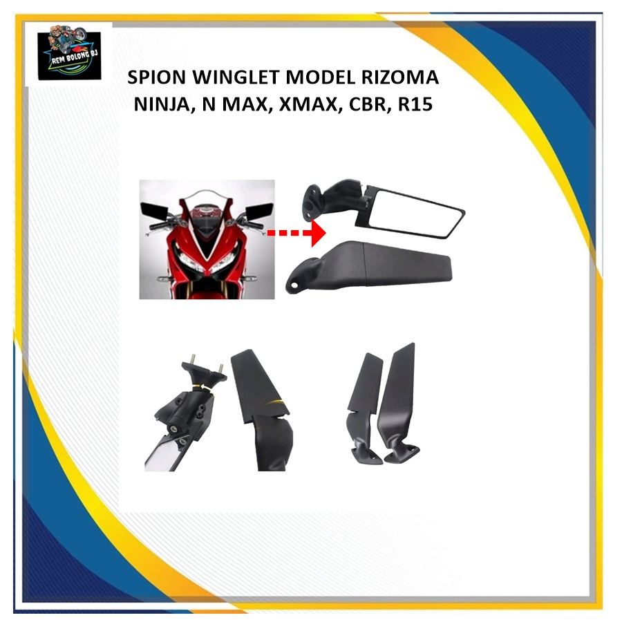 SPION WINGLET MODEL RIZOMA NINJA R 15 V3 V6 R6 YZF R1 R3 R25 KTM RC XMAX NMAX (56)
