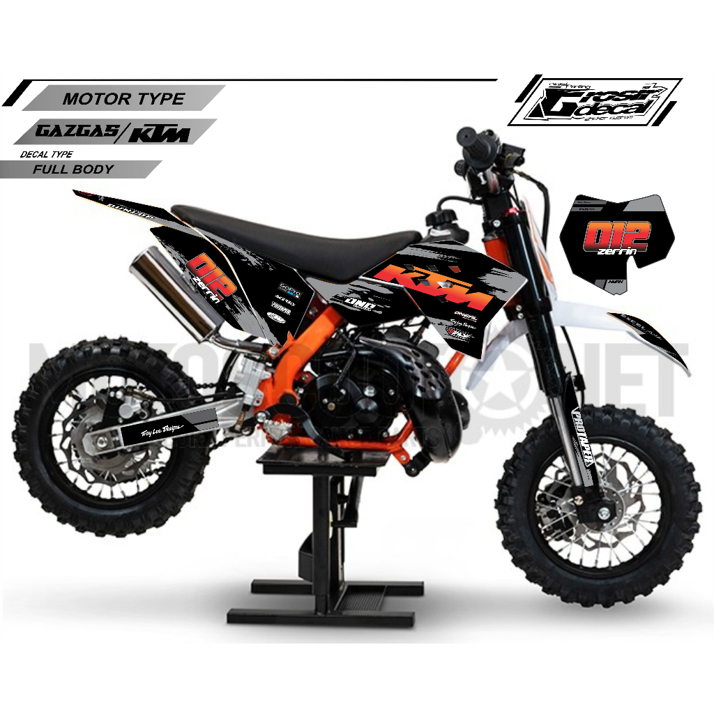 Decal Stiker Mini trail Gazgas 50cc / KTM 50cc / SSR 50cc Full body Bebas Reques