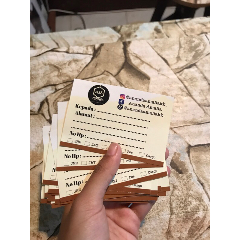 

label nama alamat untuk pengiriman bisa custom